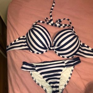 Navy & white striped Victoria secret bikini